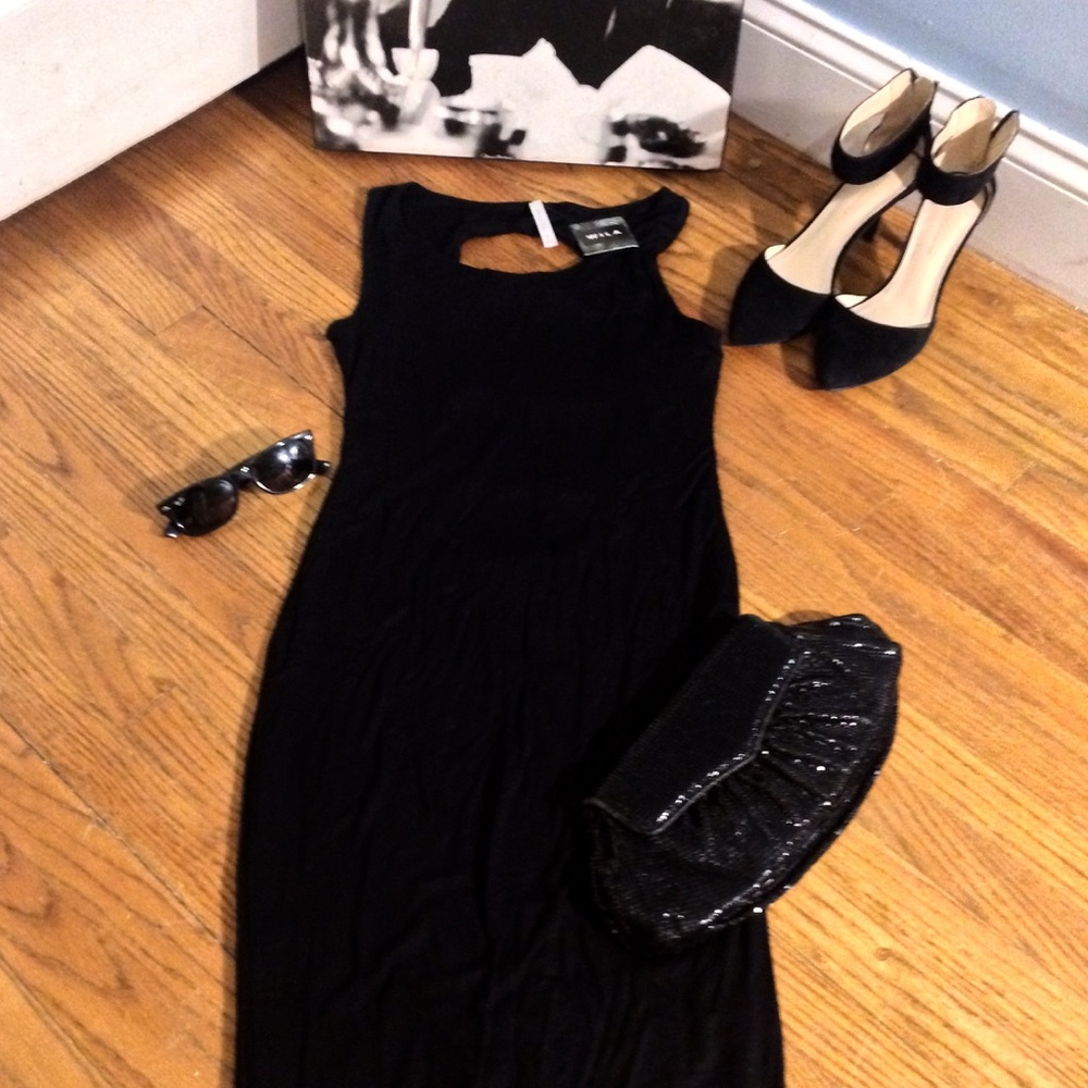 🔥 Strap Back BodyCon Dress in Black - Picture 2 of 8
